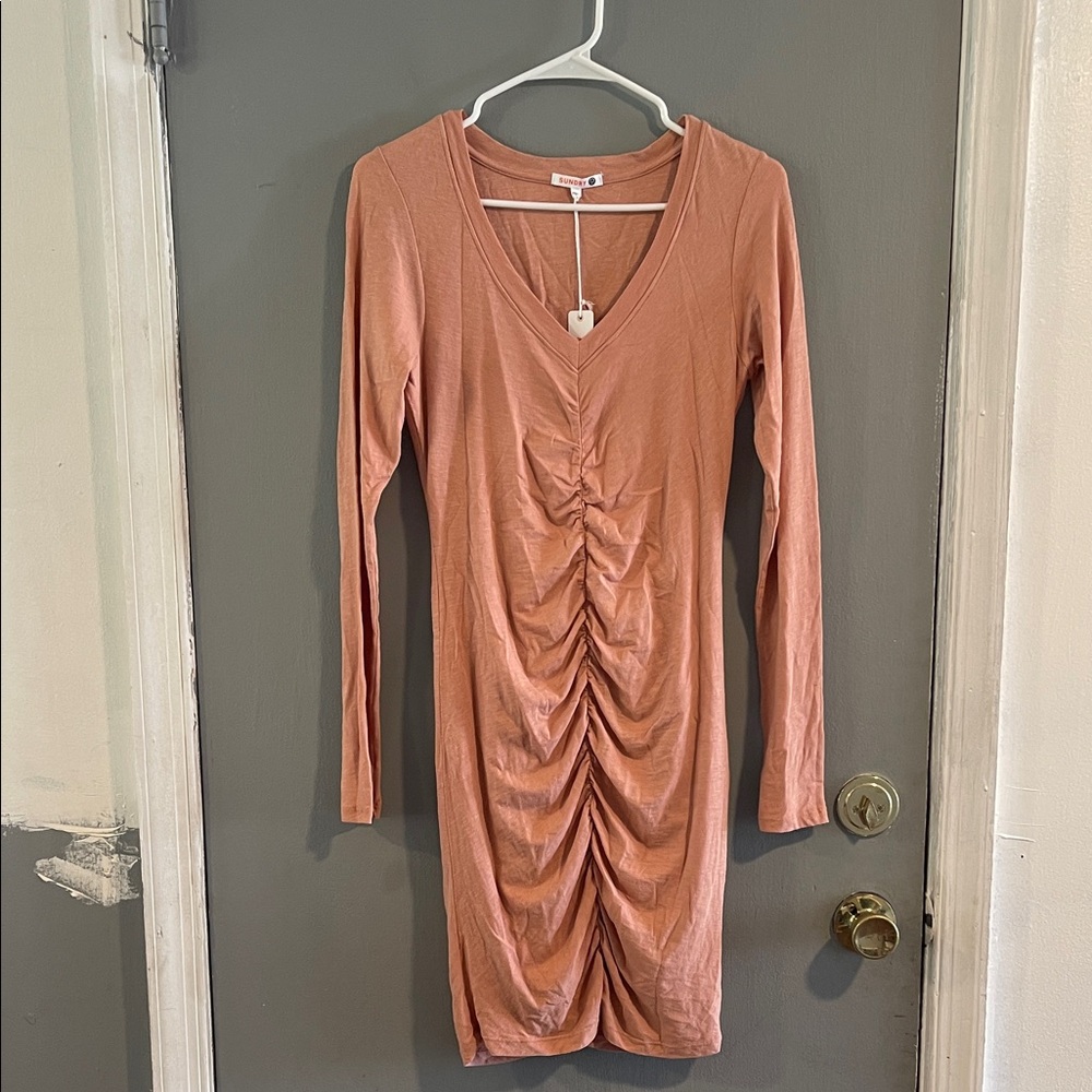 NWT‎ Sundry Long Sleeve Ruched Dress Size 1 (Small)